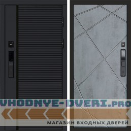 Входная дверь  Smart (Смарт) Black Line Лучи бетон темный